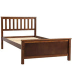Lit plate-forme double en bois Whisen avec tête de lit, pied de lit et support à lattes en bois