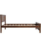 Lit plate-forme double en bois Whisen avec tête de lit, pied de lit et support à lattes en bois
