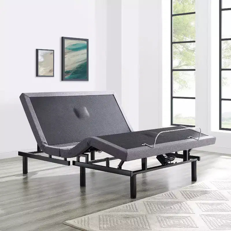 Home Imports Emporium Adjustable Bed Frame Base with Massage, Head & Foot board Incline, Wireless Remote