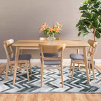 Ensemble de salle à manger 5 pièces GDFStudio Dimick Mid-Century Modern en tissu rembourré et bois