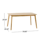 Ensemble de salle à manger 5 pièces GDFStudio Dimick Mid-Century Modern en tissu rembourré et bois