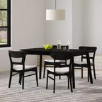 Ensemble de salle à manger 5 pièces GDFStudio Dimick Mid-Century Modern en tissu rembourré et bois