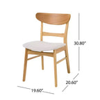 Ensemble de salle à manger 5 pièces GDFStudio Dimick Mid-Century Modern en tissu rembourré et bois