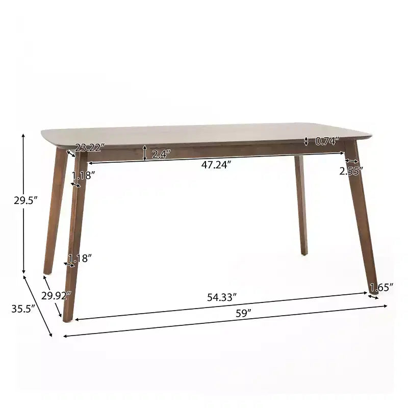 Ensemble de salle à manger 5 pièces GDFStudio Dimick Mid-Century Modern en tissu rembourré et bois