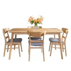 Ensemble de salle à manger 5 pièces GDFStudio Dimick Mid-Century Modern en tissu rembourré et bois