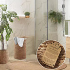 Panier à linge rond Casafield avec couvercle et sac de doublure amovible, panier à linge tressé en jacinthe d'eau pour les vêtements