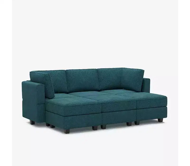 Canapé-lit modulaire Belffin Terry avec rangement sous l'assise (6 places + 5 côtés)
