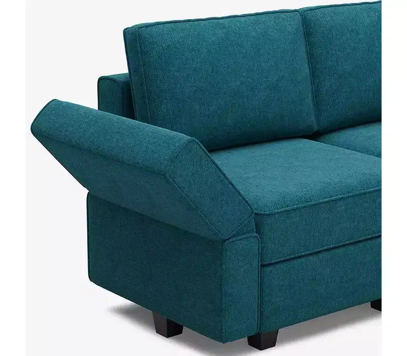 Canapé-lit modulaire Belffin Terry avec rangement sous l'assise (6 places + 5 côtés)