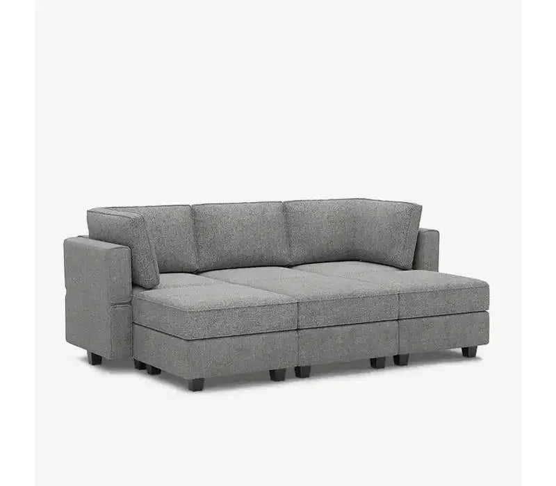 Canapé-lit modulaire Belffin Terry avec rangement sous l'assise (6 places + 5 côtés)