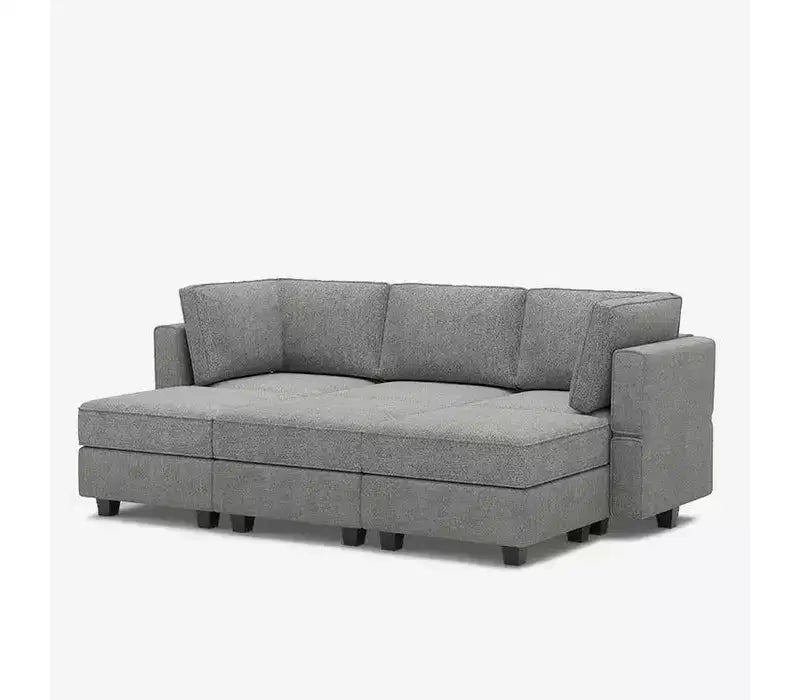 Canapé-lit modulaire Belffin Terry avec rangement sous l'assise (6 places + 5 côtés)