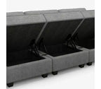 Canapé-lit modulaire Belffin Terry avec rangement sous l'assise (6 places + 5 côtés)