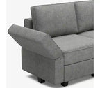 Canapé-lit modulaire Belffin Terry avec rangement sous l'assise (6 places + 5 côtés)