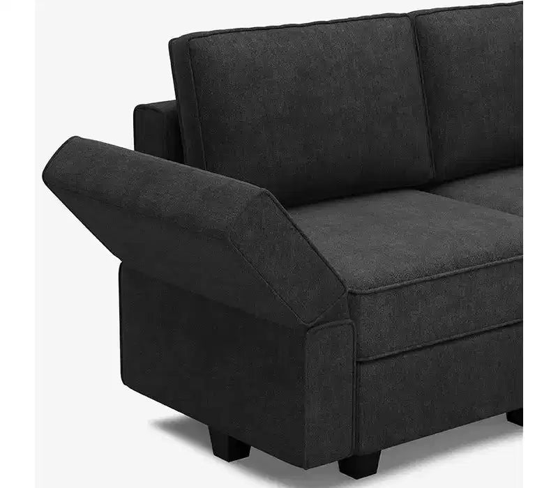 Canapé-lit modulaire Belffin Terry avec rangement sous l'assise (6 places + 5 côtés)