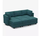 Canapé-lit modulaire Belffin Terry avec rangement sous l'assise (6 places + 5 côtés)