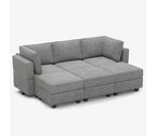 Canapé-lit modulaire Belffin Terry avec rangement sous l'assise (6 places + 5 côtés)