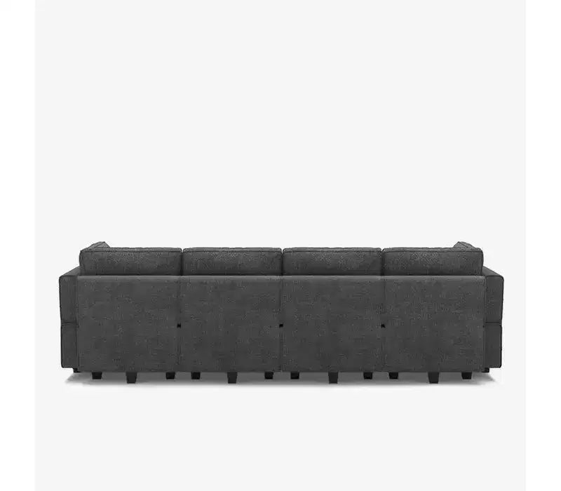 Canapé modulaire Belffin Terry avec siège de rangement (7 places + 6 accoudoirs)