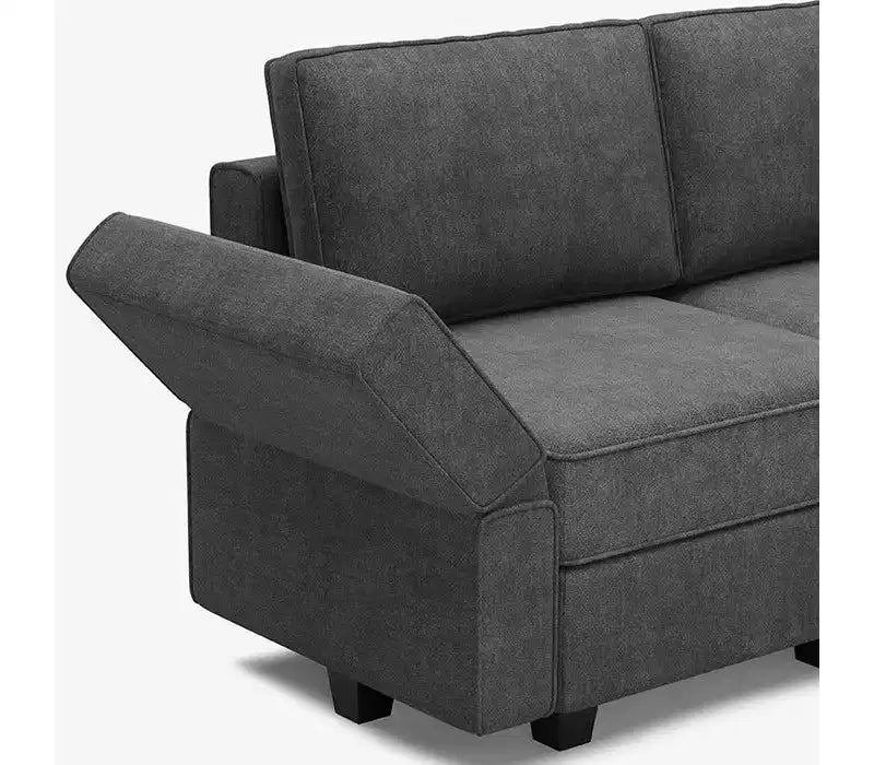 Canapé modulaire Belffin Terry avec siège de rangement (7 places + 6 accoudoirs)
