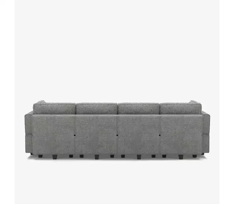 Canapé modulaire Belffin Terry avec siège de rangement (7 places + 6 accoudoirs)