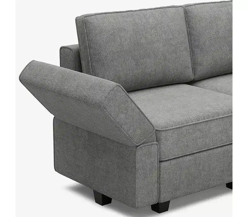 Canapé modulaire Belffin Terry avec siège de rangement (7 places + 6 accoudoirs)
