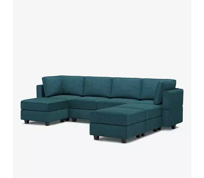 Canapé modulaire Belffin Terry avec siège de rangement (7 places + 6 accoudoirs)