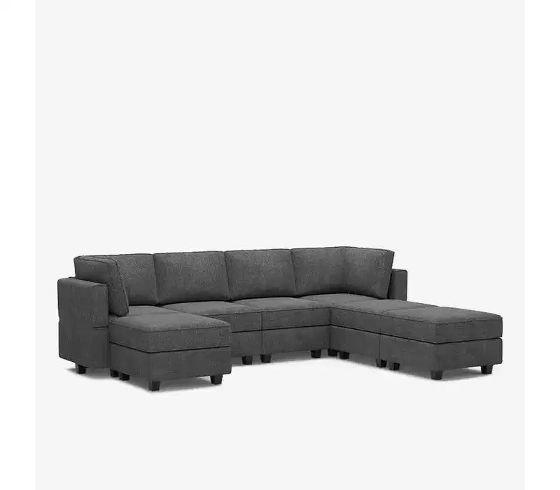 Canapé modulaire Belffin Terry avec siège de rangement (7 places + 6 accoudoirs)
