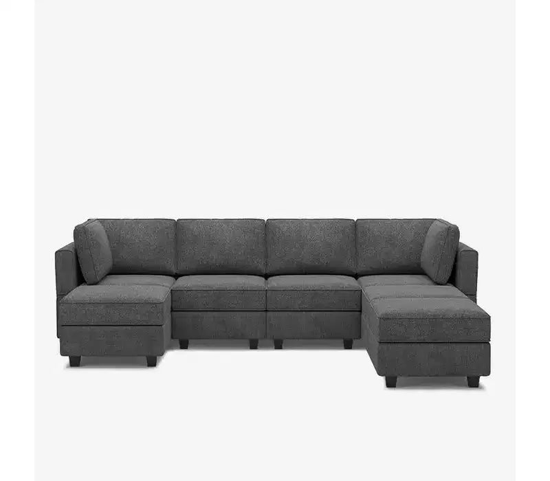 Canapé modulaire Belffin Terry avec siège de rangement (7 places + 6 accoudoirs)