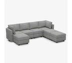 Canapé modulaire Belffin Terry avec siège de rangement (7 places + 6 accoudoirs)