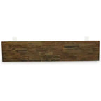 Banc de salle à manger moderne HomeStock avec assise en bois, 72x15x18 pouces, Blanc/Espresso
