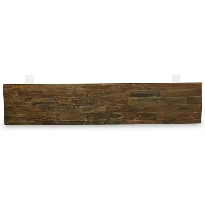 Banc de salle à manger moderne HomeStock avec assise en bois, 72x15x18 pouces, Blanc/Espresso