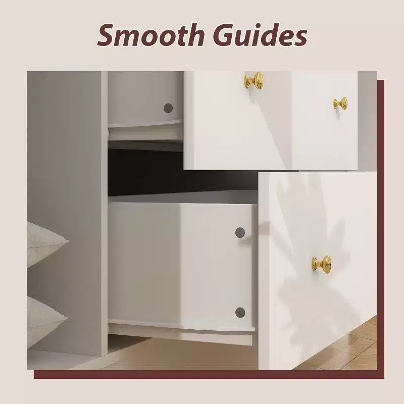 Hitow Armoire 2 grands tiroirs zone de suspension centrale avec miroir Style minimaliste