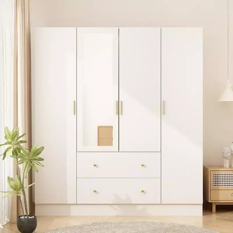 Hitow Armoire 2 grands tiroirs zone de suspension centrale avec miroir Style minimaliste
