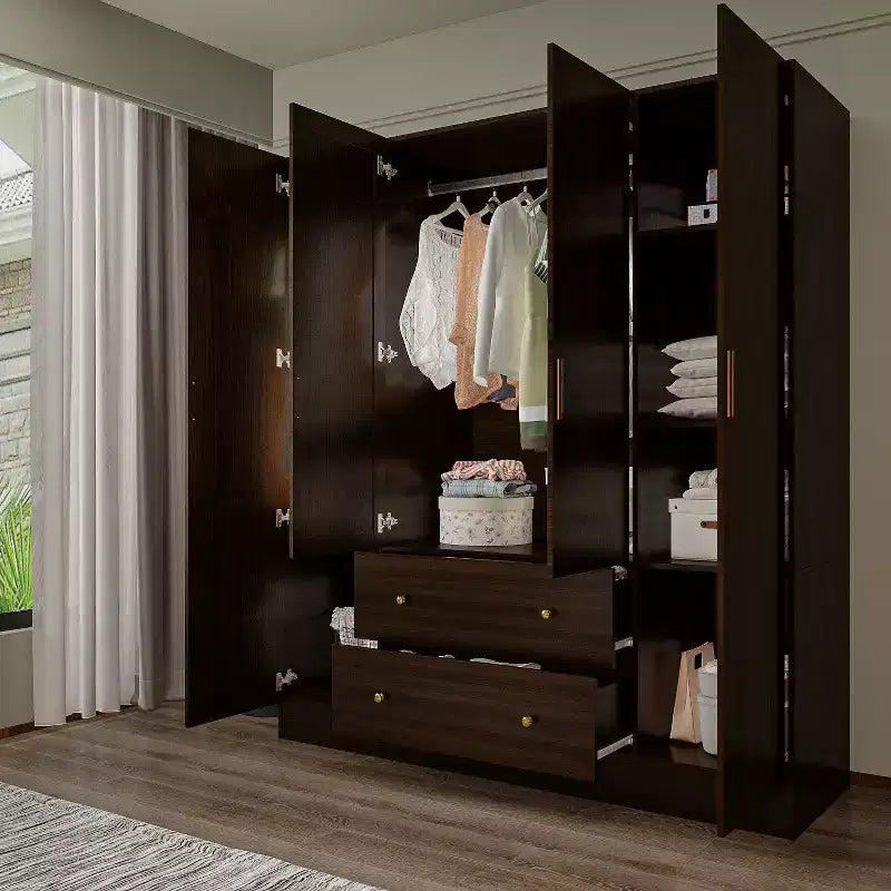 Hitow Armoire 2 grands tiroirs zone de suspension centrale avec miroir Style minimaliste