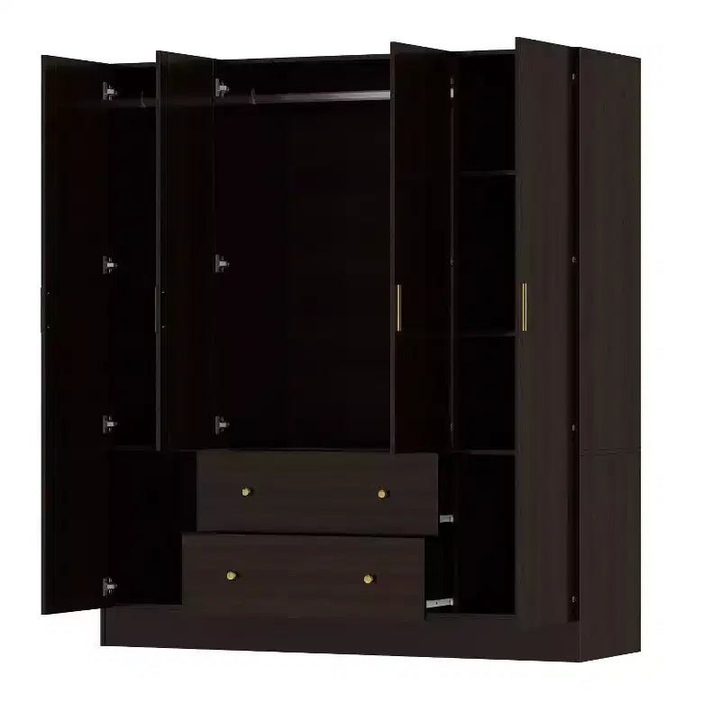 Hitow Armoire 2 grands tiroirs zone de suspension centrale avec miroir Style minimaliste