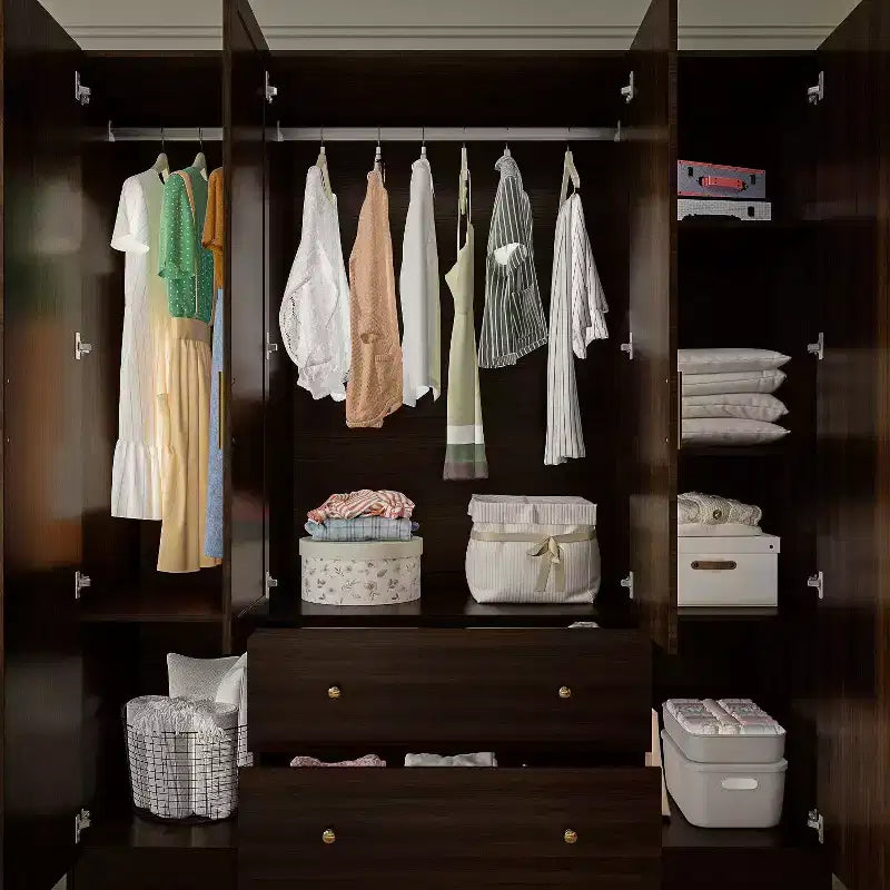 Hitow Armoire 2 grands tiroirs zone de suspension centrale avec miroir Style minimaliste
