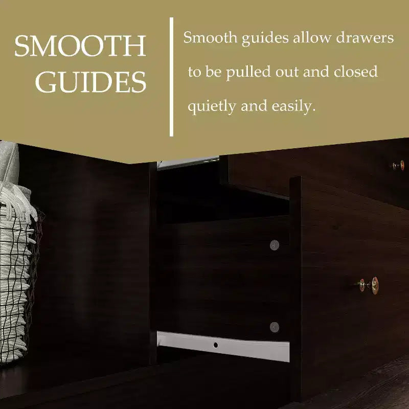 Hitow Armoire 2 grands tiroirs zone de suspension centrale avec miroir Style minimaliste