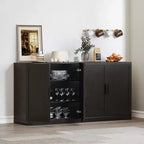 Armoire de cuisine PexFix 62x31x16 en bois avec étagères réglables, noire