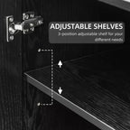 Armoire de cuisine PexFix 62x31x16 en bois avec étagères réglables, noire