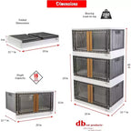 dbest products Quik Box - Bacs de rangement empilables de 72 litres avec portes, conteneur pliable et organisateur parfait pour n'importe quelle maison