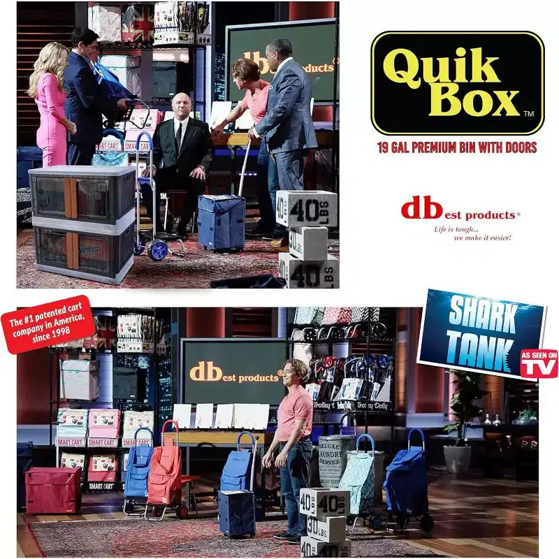 dbest products Quik Box - Bacs de rangement empilables de 72 litres avec portes, conteneur pliable et organisateur parfait pour n'importe quelle maison