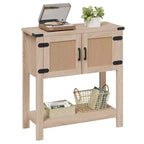 Console de ferme EROMMY avec portes en rotin, Table d'entrée avec meuble de rangement, Table d'entrée avec grande capacité de rangement pour cuisine, couloir