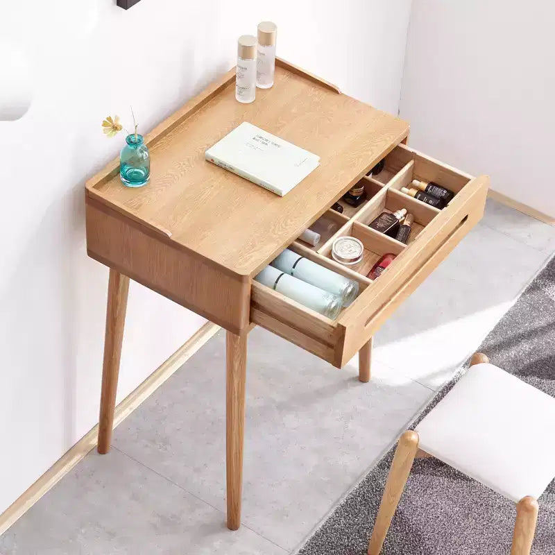 GDFStudio Taylor Tables de toilette compactes en bois massif de 23,62 po de largeur avec tiroir divisé