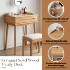 GDFStudio Taylor Tables de toilette compactes en bois massif de 23,62 po de largeur avec tiroir divisé