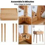 GDFStudio Taylor Tables de toilette compactes en bois massif de 23,62 po de largeur avec tiroir divisé