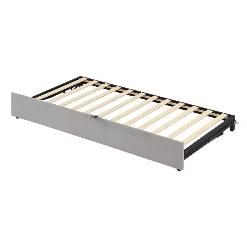 Lit de repos double en velours avec lit gigogne intégré – Design élégant et fonctionnalité peu encombrante