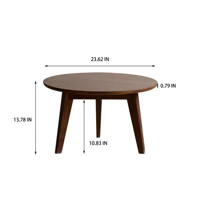 GDFStudio Quincy Table basse ronde en bois de chêne massif 23,62 po