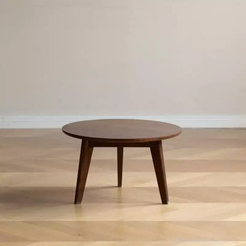 GDFStudio Quincy Table basse ronde en bois de chêne massif 23,62 po