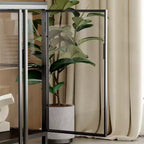 Vitrine Famapy en verre trempé noir : illuminez votre intérieur avec style et fonctionnalité