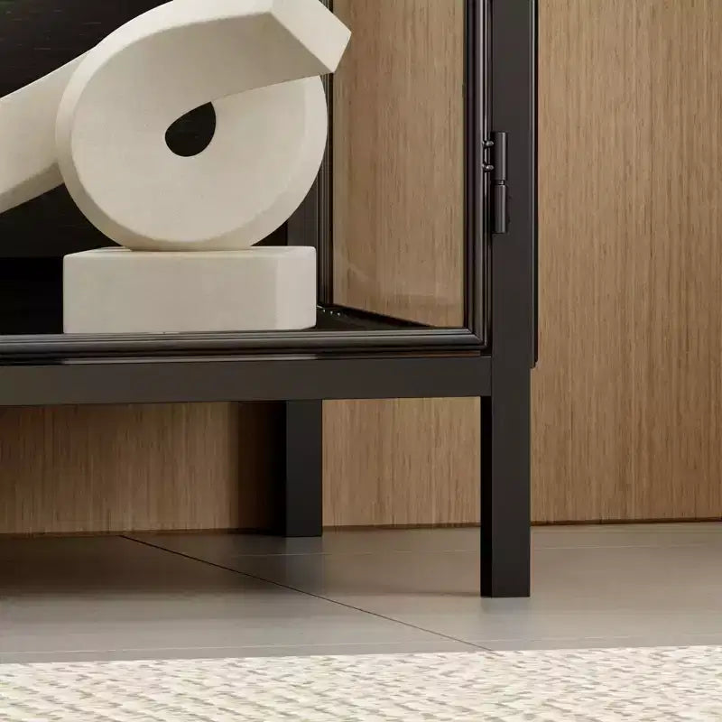 Vitrine Famapy en verre trempé noir : illuminez votre intérieur avec style et fonctionnalité