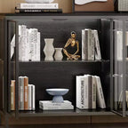 Vitrine Famapy en verre trempé noir : illuminez votre intérieur avec style et fonctionnalité