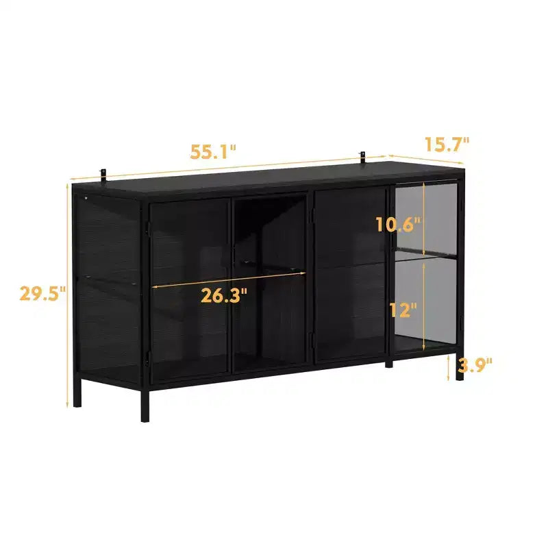 Vitrine Famapy en verre trempé noir : illuminez votre intérieur avec style et fonctionnalité